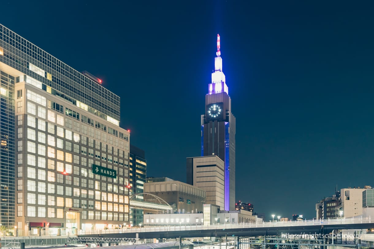 NTT Docomo Tower illuminated