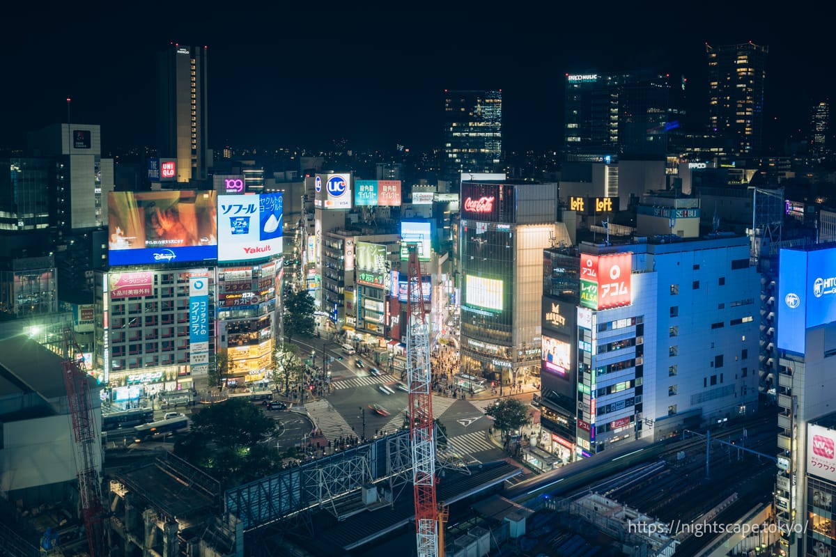 Night view from Shibuya Scramble Square 12F (east side)