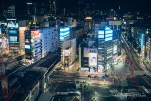 渋谷スクランブルスクエア12Fから眺める夜景