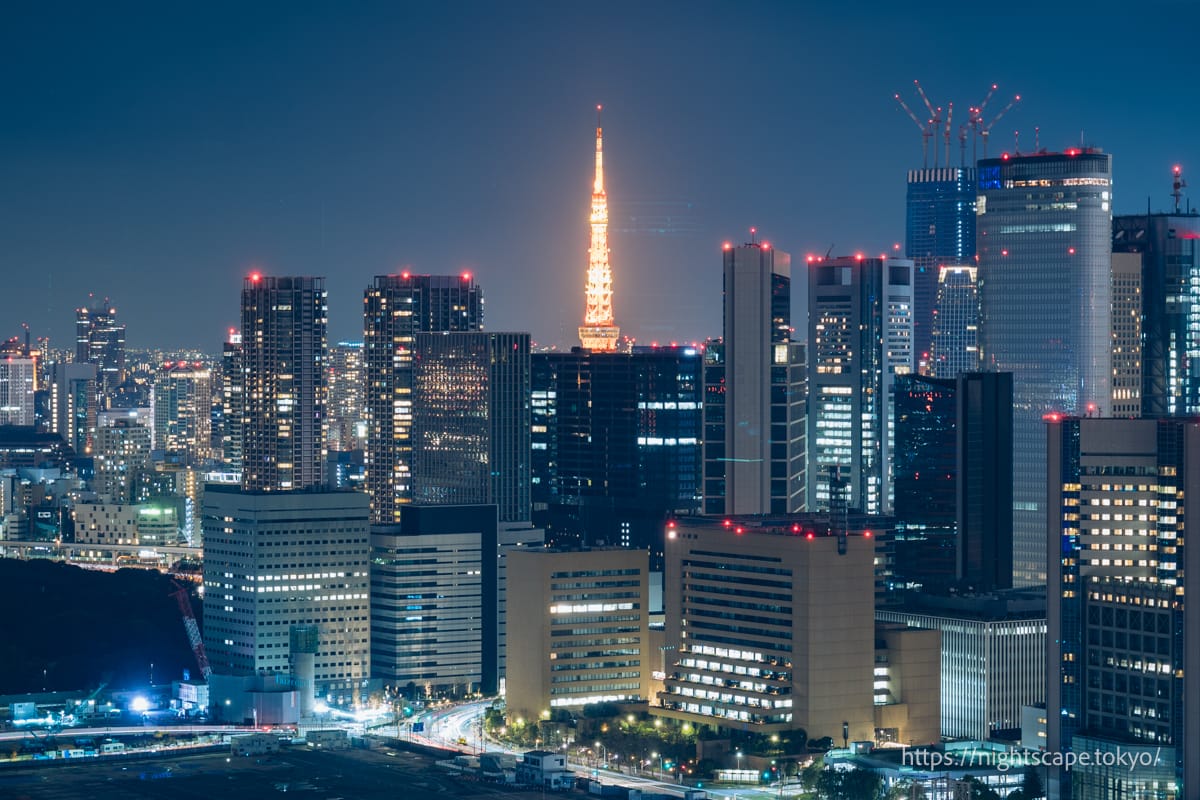 Night view of Tokyo Tower and the Minato Ward direction