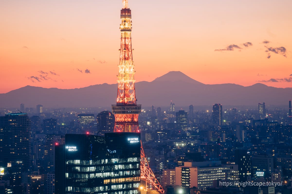 東京タワーと富士山