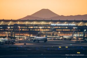 望遠レンズで撮影した富士山