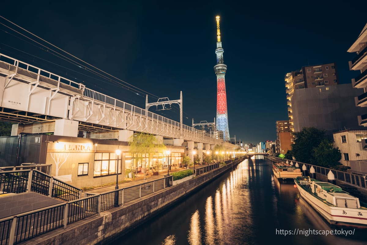 枕橋から眺める東京スカイツリー