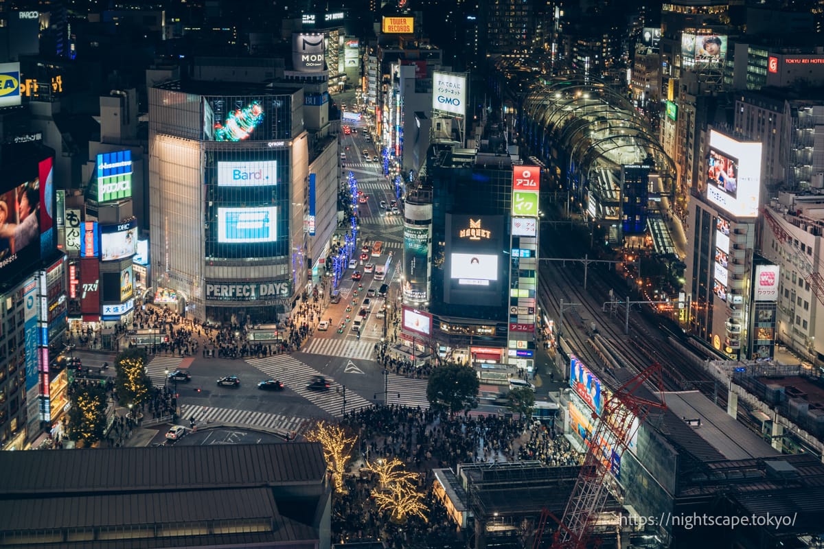 渋谷駅方面の夜景