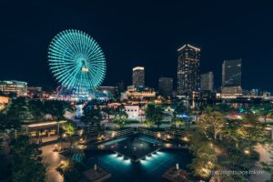 クイーンズスクエア横浜3Fから眺める夜景