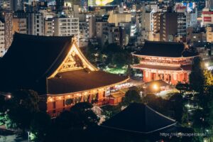 浅草寺の本堂と宝蔵門