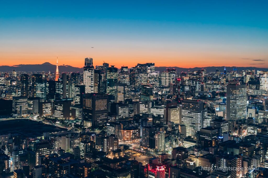 東京タワーと港区方面の夜景