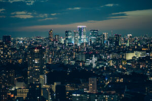 渋谷方面の高層ビル群