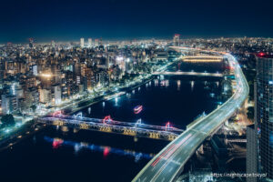 展望ラウンジ アサヒスカイルームから眺める夜景