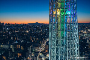 東京スカイツリーと富士山