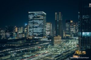 MoN Takanawaから眺める品川駅方面の夜景